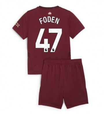 Manchester City Phil Foden #47 Tercera Equipación Niños 2024-25 Manga Corta (+ Pantalones cortos)